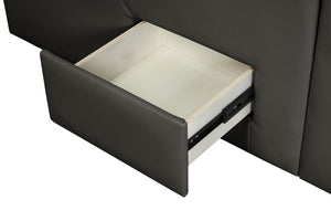 Zoya Smart Multifunctional Queen Size Bed Made with Wood in Gray