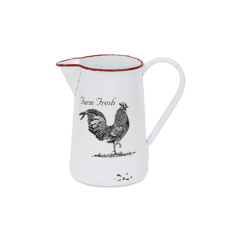 Farm Fresh Chicken Decorative Jug - Black / White