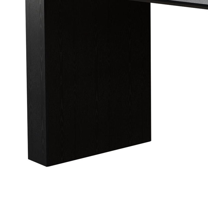 86" Wood Double Pedestal Base Oval Dining Table - Black