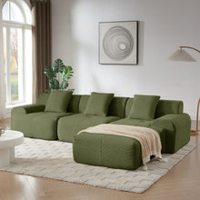 Load image into Gallery viewer, L Shaped Modular Sectional Sofa Corduroy And Movable Ottoman
