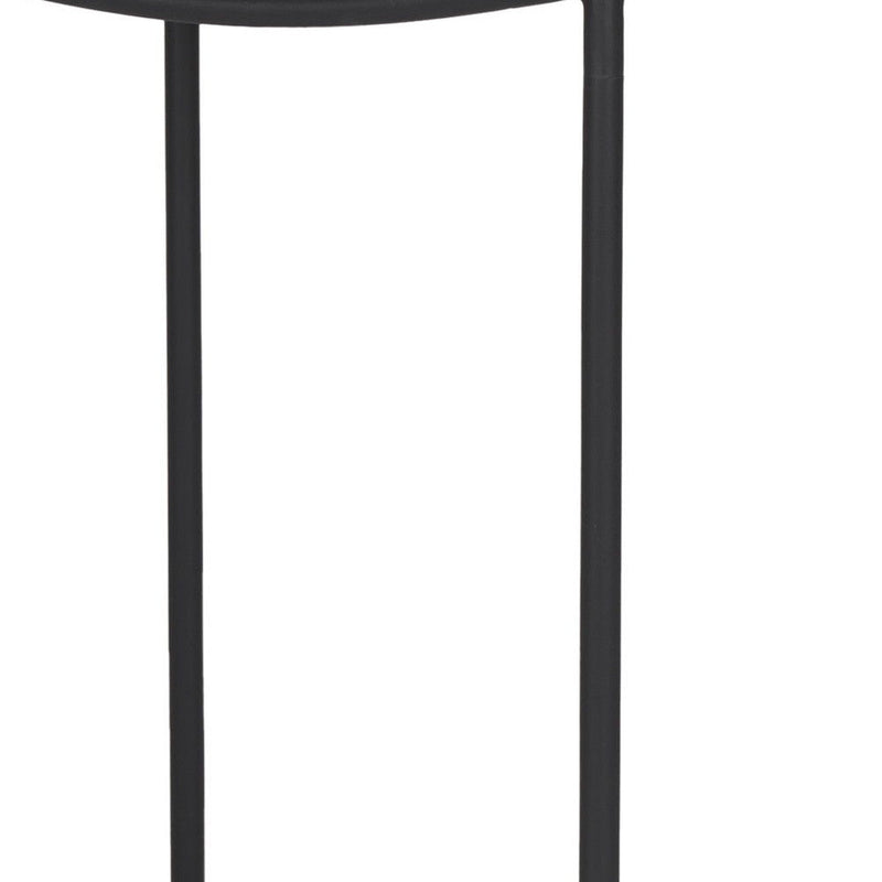 26" Transitional Solid Wood And Iron Backless Counter Height Bar Chair - Black