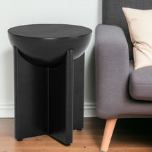 Load image into Gallery viewer, 20" Wood Round Pedestal End Table - Black
