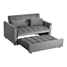 Load image into Gallery viewer, Sleeper Loveseat With Toss Pillows - Dark Gray / Black
