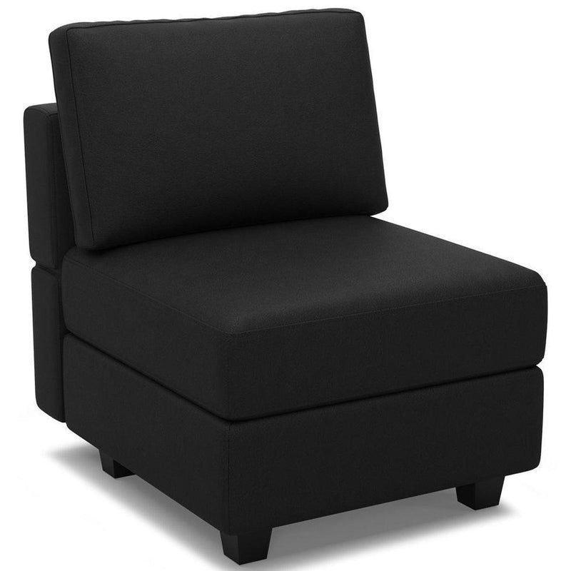 Faux Leather Lounge Chair With Storage - Black