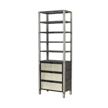 Load image into Gallery viewer, Mirrored Four Tier Bookcase With Three Drawers - Dark Brown
