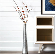 Load image into Gallery viewer, Striped Tapered Floor Vase (576735) - Silver

