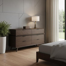 Load image into Gallery viewer, Six Drawer Double Dresser - Dark Brown
