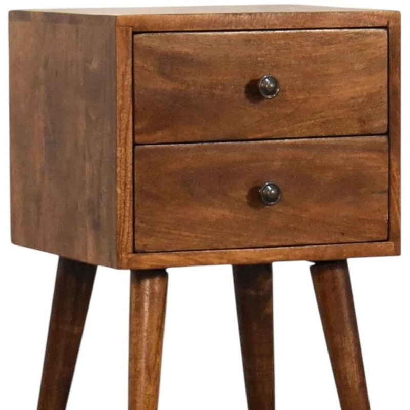 22'' Wood Two Drawer Nightstand - Chestnut