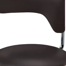Load image into Gallery viewer, Contemporary Faux Leather And Metal Low Back Adjustable Height Bar Chair - Dark Brown
