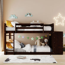 Load image into Gallery viewer, Twin over Twin Bunk Bed with 4 Drawers and 3 Shelves-Espresso(OLD SKU: LP000067AAP)
