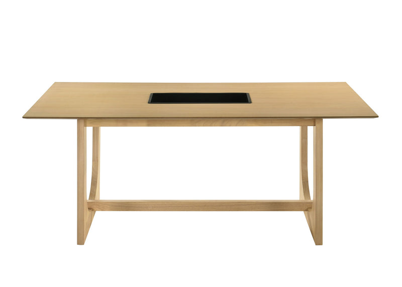 Wood Trestle Base Dining Table - Natural
