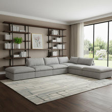 Load image into Gallery viewer, Two Piece Living Room Set Blend Modular Sofa With Ottoman Storage - Light Gray
