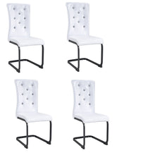 Load image into Gallery viewer, Faux Leather Metal Dining Side Chairs (Set of 4) - White / Black

