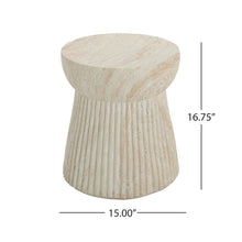 Load image into Gallery viewer, Outdoor Travertine Concrete Side Table - Beige
