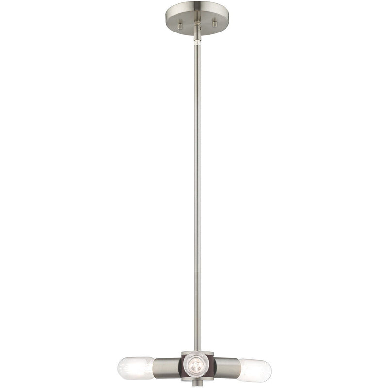 5" Three Light Dimmable Chandelier With Shades - Nickel