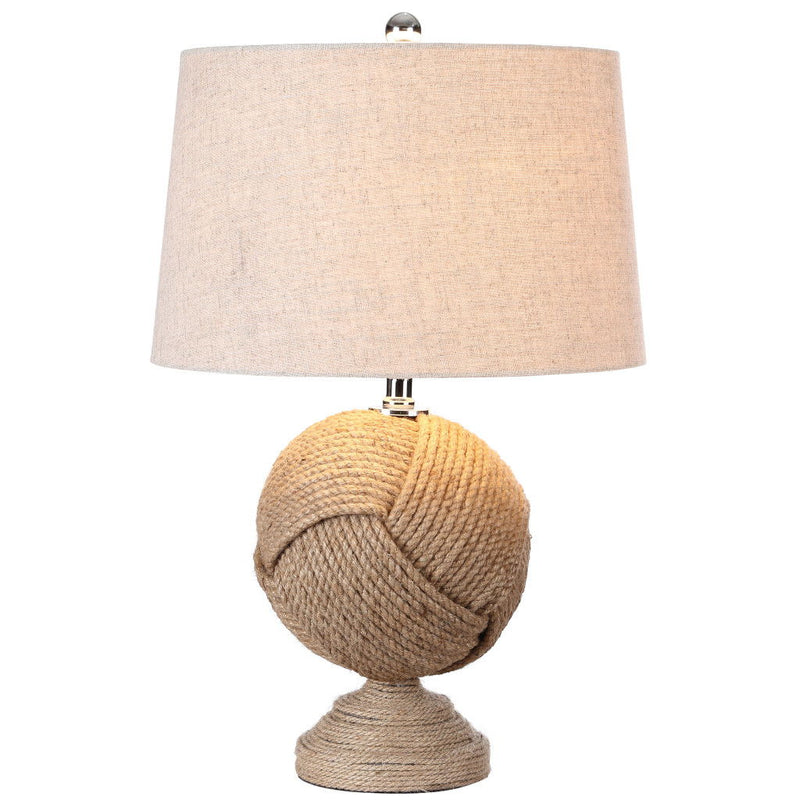 Globe Table Lamp With Drum Shade - Brown