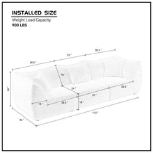 Load image into Gallery viewer, 111 inch Sofa, Comfy Sofa Couch with  Deep Seats Modern Sofa- 3 Seater Sofa, Couch for Living Room Apartment Lounge GREY
