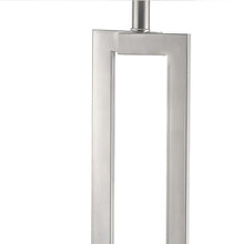 Load image into Gallery viewer, Metal Table Lamp With White Rectangular Shade - Silver
