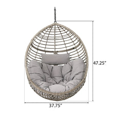 Load image into Gallery viewer, Hanging Basket Chair With Metal Frame And Seat Cushion
