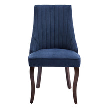 Load image into Gallery viewer, Tufted Solid Wood Dining Side Chairs (Set of 2) - Blue / Brown
