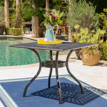 Load image into Gallery viewer, Enchantia - Outdoor Square Dining Table With Weave Tabletop And Flared Legs - Copper
