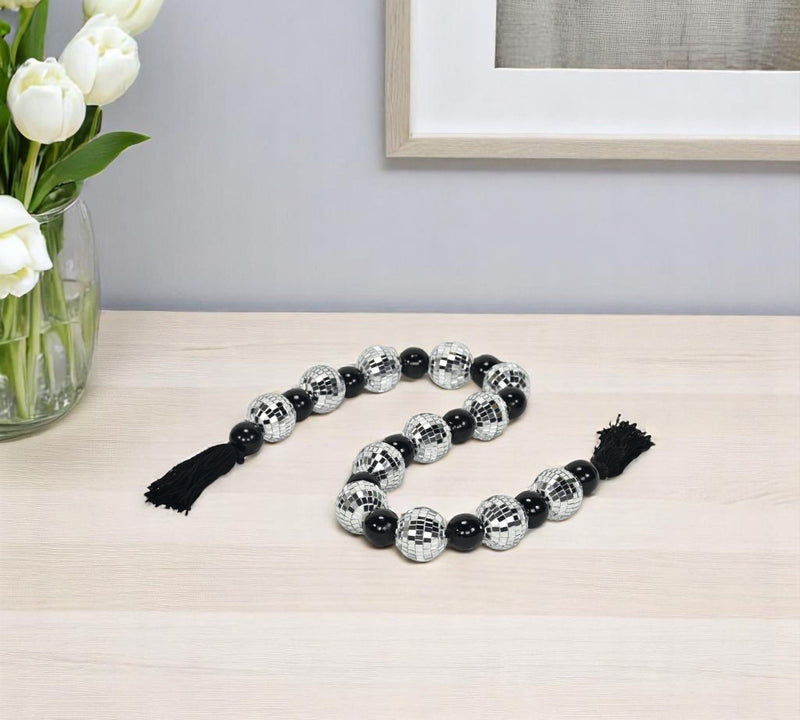 Bling Bling Beads Decorative Tassel - Black / Silver