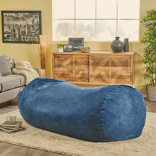Load image into Gallery viewer, Marlin - 6.5 Foot Cylindrical Bean Bag With Removable Suede Cover - Midnight Blue
