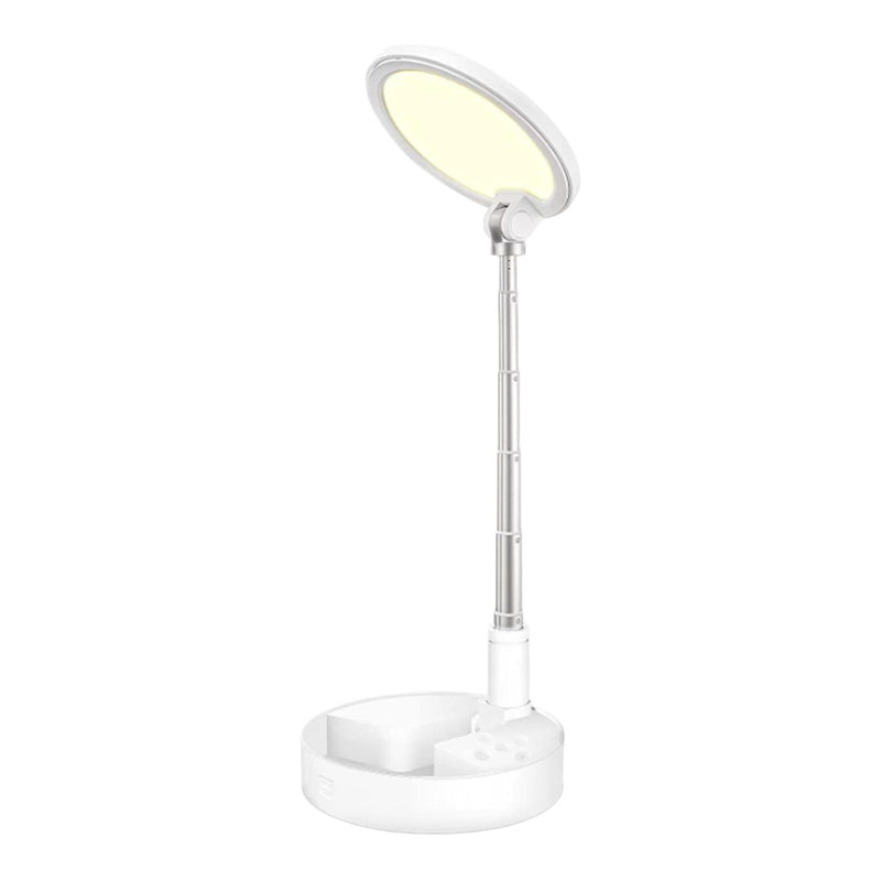 22" Metal And Plastic Adjustable Portable Desk Lamp LED With Phone Clamp - White