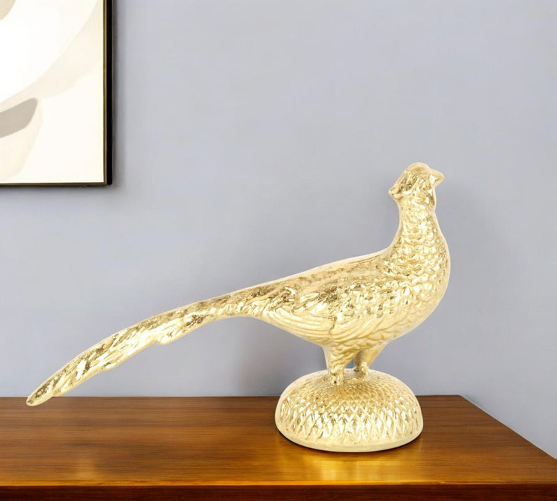 Peacock Tabletop Sculpture - Gold