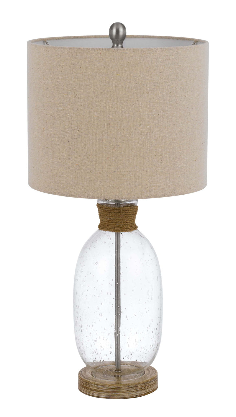 Mason Jar Table Lamp With Brown Drum Shade - Brown