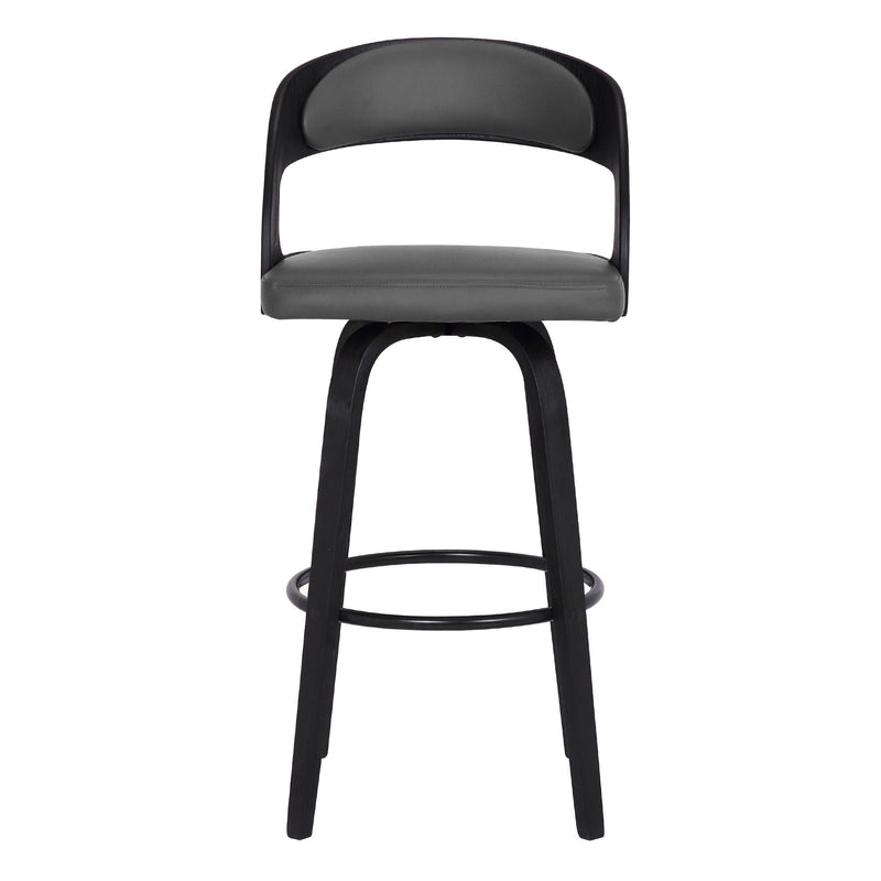 30" Iron Swivel Low Back Bar Height Bar Chair - Gray And Black