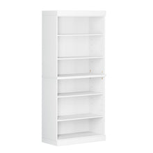 Load image into Gallery viewer, Adjustable Six Tier Library Bookcase - White
