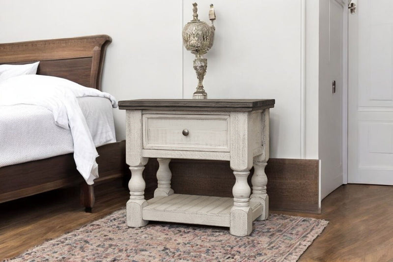 27" One Drawer Nightstand - Ivory