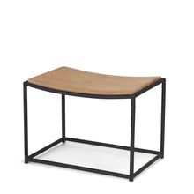 Load image into Gallery viewer, 16" Solid Wood Footstool - Brown And Black
