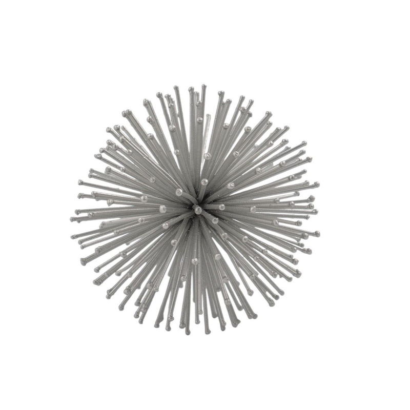 Decorative Spiky Sphere Tabletop Sculpture (Set of 2) - Silver