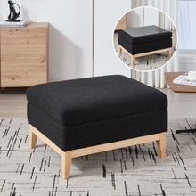 Load image into Gallery viewer, Upholstered Storage Ottoman With Reversible Lid Coffee Table, Foot Stool
