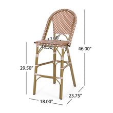 Load image into Gallery viewer, Outdoor Pe Rattan French Barstool Set
