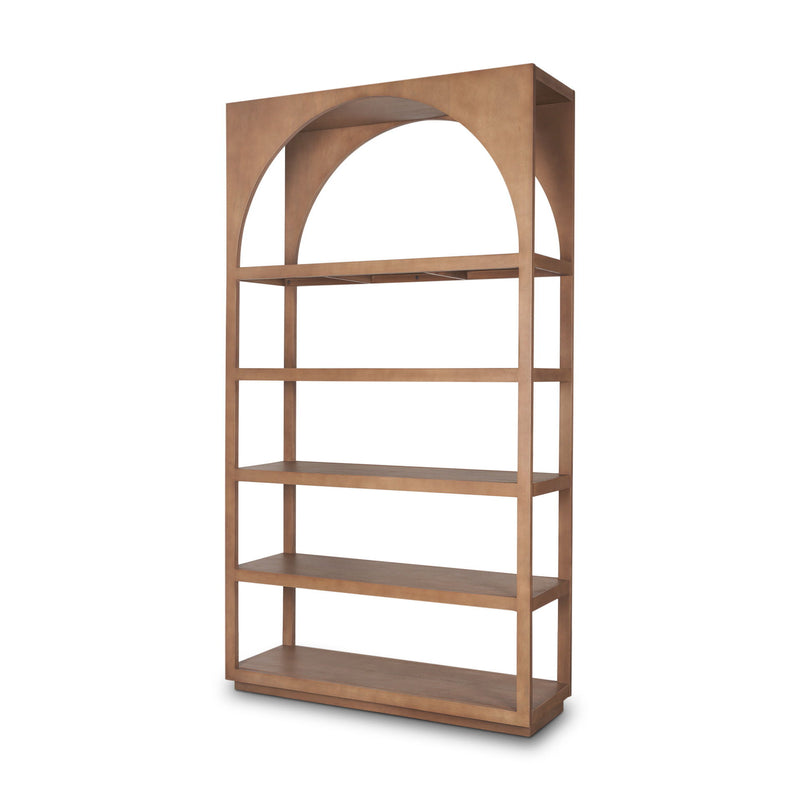 Arched Five Tier Bookcase - Brown