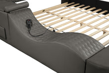 Load image into Gallery viewer, Zoya Smart Multifunctional Queen Size Bed Made with Wood in Gray

