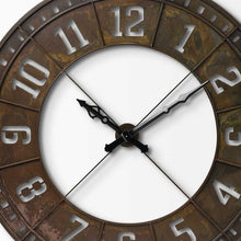 Load image into Gallery viewer, Round Industrial Wall Clock - Brown
