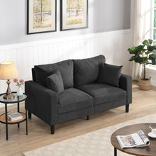 Load image into Gallery viewer, Modern Upholstered Loveseat Sofa With High Resilience, Wooden Frame - Dark Gray
