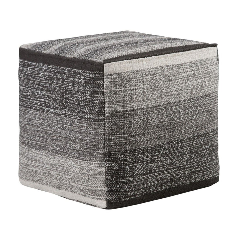 Cotton Cube Pouf Ottoman - Gray