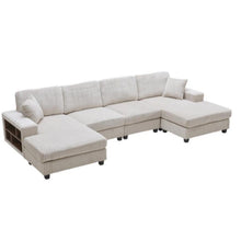 Load image into Gallery viewer, U-Shaped Convertible Sofa, 4 Seater Large Living Room Lounge
