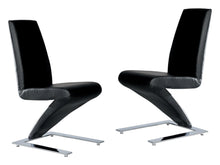 Load image into Gallery viewer, Faux Leather Upholstered Dining Side Chairs (Set of 2) - Black / Silver
