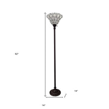 Load image into Gallery viewer, 62" Traditional Shaped Floor Lamp With White Stained Glass Bowl Shade - Brown
