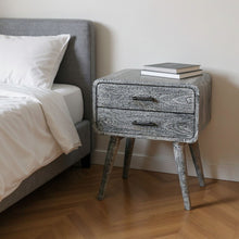 Load image into Gallery viewer, 22" Solid Wood Distressed Two Drawer Nightstand - Gray
