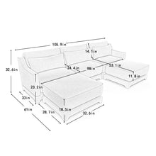 Load image into Gallery viewer, Stylish Sofa With Ottoman And Lumbar Pillows, Ergonomic Design
