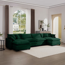 Load image into Gallery viewer, Modern Oversized Modular Cushion Sofa With Ottoman, Low Back, Deep Seating Sofa Set
