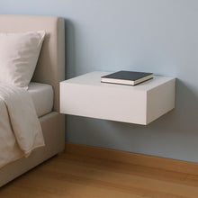 Load image into Gallery viewer, 5" One Drawer Faux Wood Floating Nightstand - White
