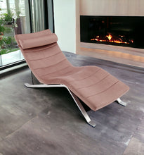 Load image into Gallery viewer, Velvet Lounge Chair - Rose And Silver
